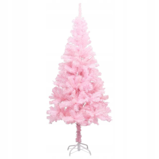 Umelý vianočný stromček s stojanom, ružový, 150 cm PVC