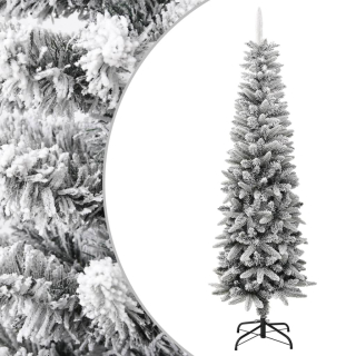 Umelý, štíhly vianočný stromček pokrytý snehom, 180 cm p