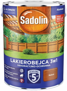 Laky, farby na záhradný nábytok - Sadolin lak 3in1 mahagón 5l