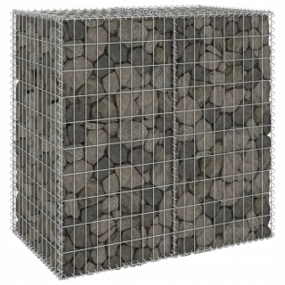 Gabion - Gabionská stena s krytami, galvanizovaná oceľ, 100x60x100 cm