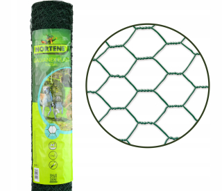 Pletivo, sieť - Kovová sieť 1x25m steh 25 mm potiahnutá zelená