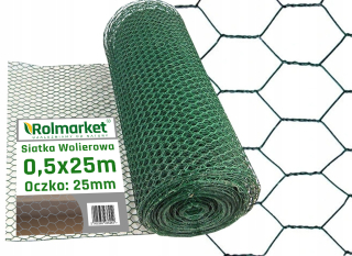 Pletivo, sieť - CHOVNÁ kovová voliéra sieť pre voliéry 25mm 0,5x25m šesťhran