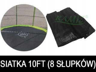 Ochranná sieť na trampolínu - Skyramiz Black Skyramiz pre záhradnú trampolínu 305 cm/10 stôp 8 tunelov