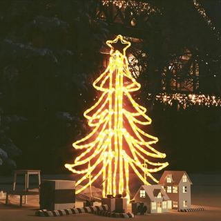 Skladací vianočný stromček s 360 LED tepla biela