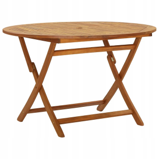 Záhradný stôl, stolík - Skladací záhradný stôl, 120 cm, agácia z masívneho dreva