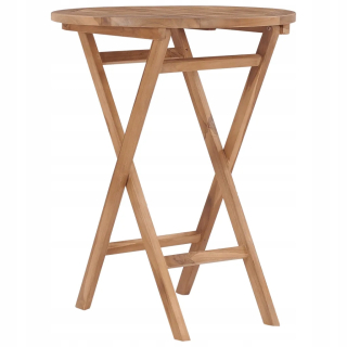 Záhradný stôl, stolík - Skladací záhradný stôl, 60 cm, masívne drevené drevo