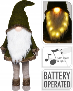 GNOME DWARF GNOM s dlhou žiarivou LED bradou spí