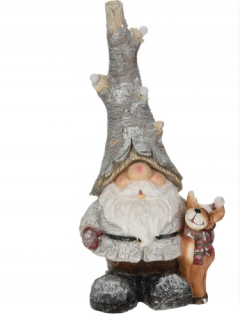 Trpaslík gnome s figúrkou sobov LED sobov