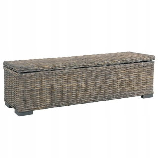 Záhradný box- Hrudník, 120 cm, šedá, ratan Kubu a masívne drevo