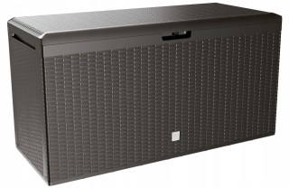Záhradný úložný box - Ratan Garden Box plus hnedé sedadlo 2in1