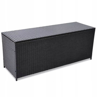 Záhradný box- Čierny prevodový stupeň 150x50x60cm Rattan PE Vidaxl