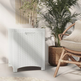 Záhradný box- Záhradná prevodovka, 39x39x46 cm, biela, Rattan PP
