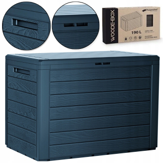 Záhradný úložný box - Plastový záhradný box, 190 l, sivý