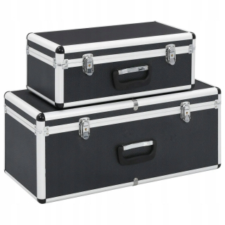 Záhradný box- Úložné boxy, 2 ks, čierna,