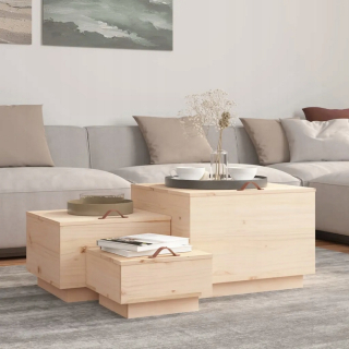 Záhradný box- Prepravky s krytmi, 3 ks, tuhé borovicové drevo