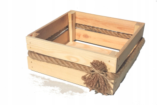 Drevená skrinka 30cm box cylinder kontajner Natur