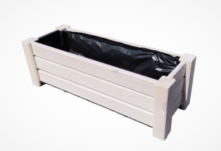 Obal na kvetináč - Poťah 17 cm biele drevo