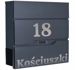 Poštová schránka - Poštová schránka Vidar antracitová s nápisom