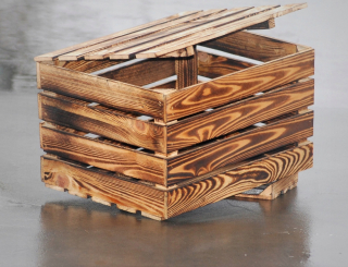 Záhradný stôl, stoličky - Drevené škatule boxová škatuľa vyhodená Pouf