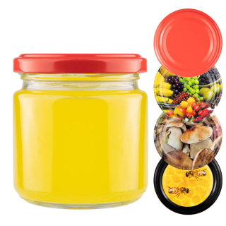 Poháre na med - Jar 200 ml + veko fi66 prípravky na jam 12ztuk