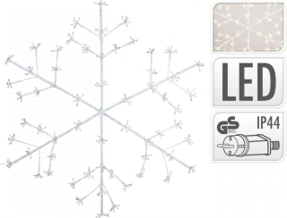 Biela snehová vločka, vianočná dekorácia 150 cm 480led