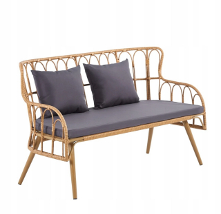 Záhradná lavica, lavička - Záhrada Sofa Torvi Rattan Pletela 134 cm homla