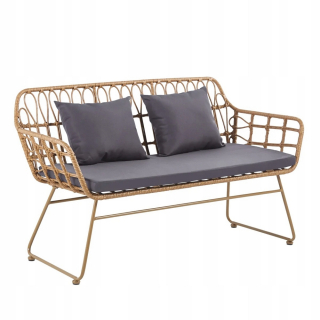 Záhradná lavica, lavička - Rattan Astrid Sofa Braided vankúš 140 cm homla