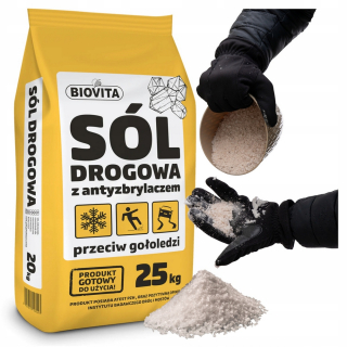 Cestná soľ - Road Salt Anti -Fryer proti ľadu 25 kg chodníky Drží ulice ľad