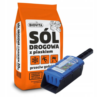 Cestná soľ - Cestná soľ proti ľadu s pieskom 20 kg + kopček