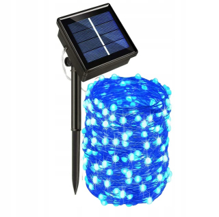 Svetelný stĺp do záhrady - Solar Street Garlands Outdoor LED medené drôtené strunové svetlo na leto