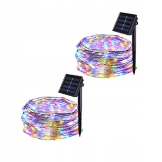 Svetelný stĺp do záhrady - Solárne strunové svetlá 2 balenie 330 LED solárne svetlá 8 Mases Medený drôt