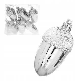 Silver Acorn 7 cm dekorácie na vianočný stromček Reed