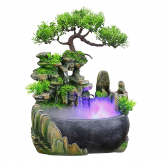 Stolová fontána rocková krajina socha bonsai