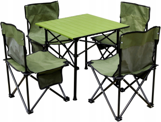 Záhradný stôl, stolík - Skladacia tabuľka turistických stolov 53x520cm+ 4stolas
