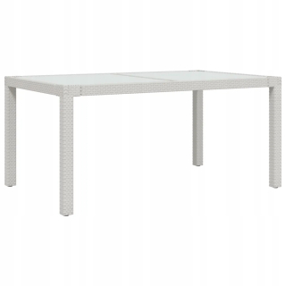 Záhradný stôl, stolík - Záhradný stôl, 150x90x75 cm, sklo a ratan PE, BI