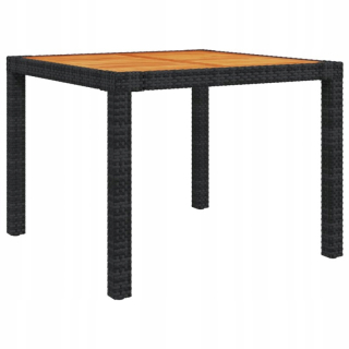 Záhradný stôl, stolík - Vidaxl Garden Table, Gray, 200x200x74 cm, Rattan