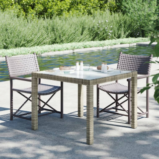 Vidaxl Technorattan Vidaxl Gray Table and Stoličky