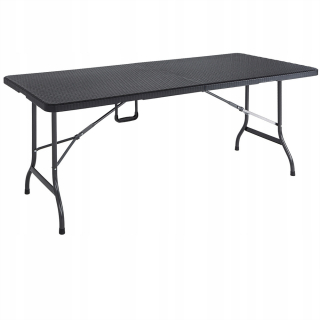 Záhradný stôl, stoličky - Záhradná tabuľka Black Technorattan 180x75x73cm
