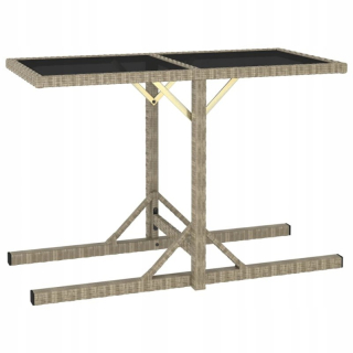 Záhradný stôl, stolík - Záhradný stôl, béžová, 110 x 53 x 72 cm, sklo a