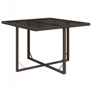 Záhradný stôl, stolík - Záhradný stôl, Brown, 109x107x74 cm, Polirattan