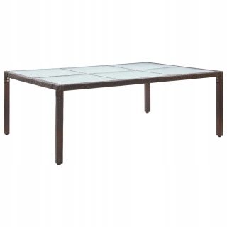 Záhradný stôl, stolík - Záhradný stôl, Brown, 200x150x74 cm, Polirattan