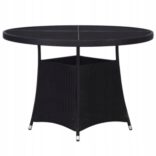 Záhradný stôl, stolík - Záhradný stôl, čierny, 110 x 74 cm, Rattan PE