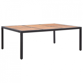 Záhradný stôl, stolík - Garden Table, Black, 200x150x74 cm, Rattan PE I