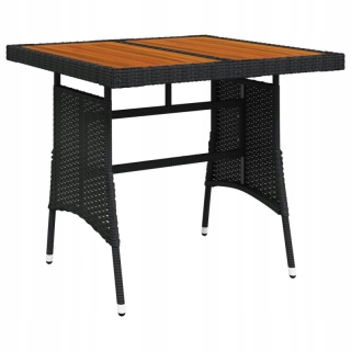 Záhradný stôl, stolík - Záhradný stôl, čierny, 70x70x72 cm, Rattan PE I