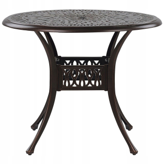 Záhradný stôl, stolík - Okrúhly záhradný stôl ⌀ 90 cm hnedá Ancona