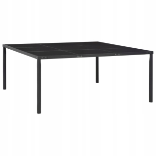 Záhradný stôl, stolík - Záhradný stolík oceľ a čierne sklo 170x170x74.5