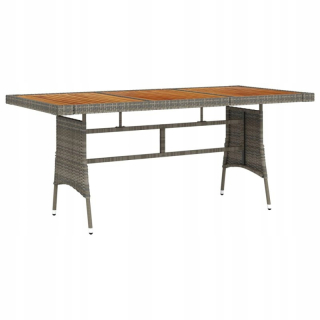 Záhradný stôl, stolík - Záhradný stôl, šedá, 160x70x72 cm, Rattan PE I