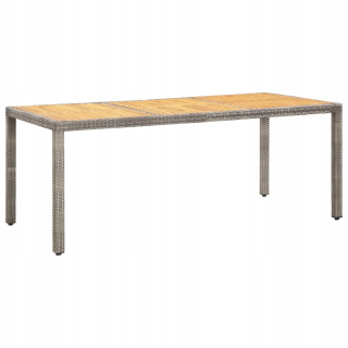 Záhradný stôl, stolík - Záhradný stôl, Gray, 190x90x75 cm, Rattan PE a DR