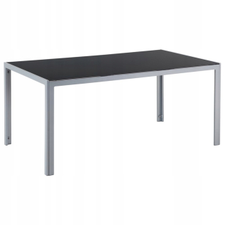 Záhradný stôl, stolík - Záhradný sklenený stôl 160 x 90 cm čierna katánia