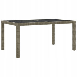 Záhradný stôl, stolík - Záhradné stolové sklo a ratan 150x90x75 šedá
